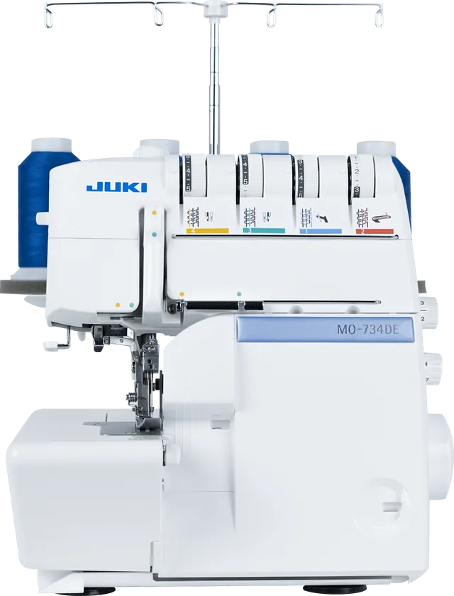 Nähmaschine Memmingen - Weiße Overlock Nähmaschine mit mit diversen Rädchen zum Einstellen der Naht